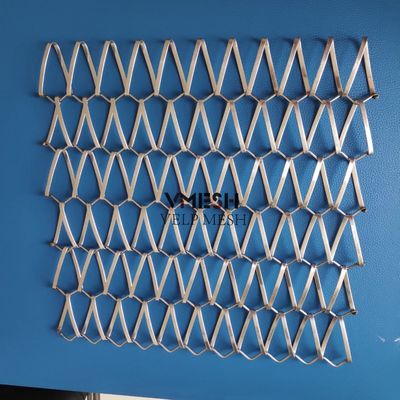 Malha tecida frisada decorativa em aço inoxidável PVDF para design de interiores