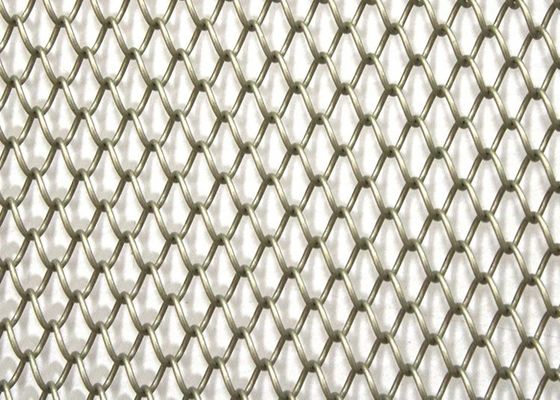 Malha arquitetónica 3.8mm do metal do elo de corrente 8.0mm Ring Decorative Metal Coil Drapery