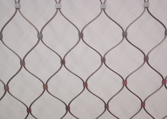 Corda de fio 1.6mm de aço inoxidável Ferruled Mesh For Zoo Animals Enclosure de 1.5mm