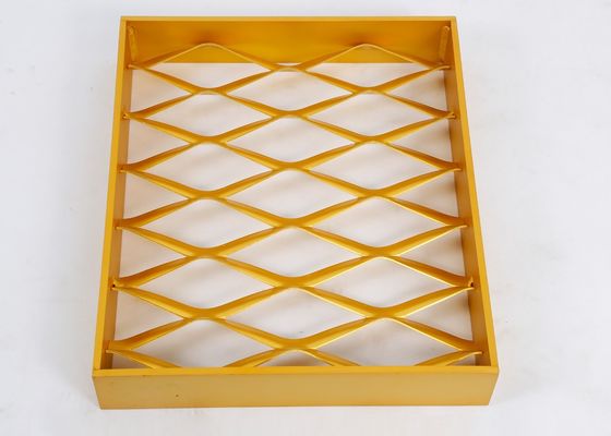 O ouro 3.5mm 4.0mm expandiu o ácido de alumínio de Mesh Cladding With Frame Anti do metal