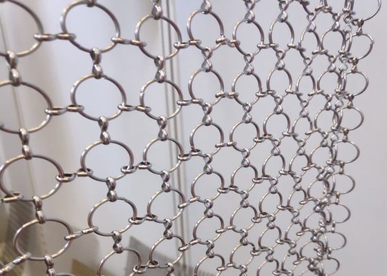 Abertura à prova de fogo de Chainmail Ring Mesh Curtain 3.8mm-50mm do ouro