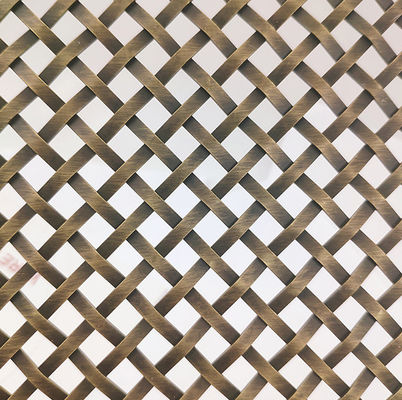 O fio arquitetónico de Mesh Round Wire And Flat do bronze da anti corrosão cruza-se
