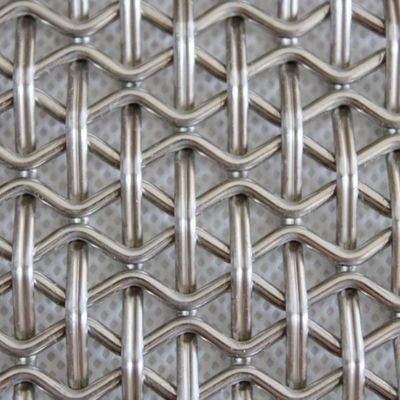 Fio tecido quadrado galvanizado de aço inoxidável Mesh Crimped